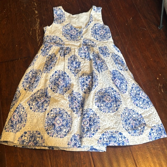 Janie and Jack Blue and White Floral Dress - Picture 5 of 9